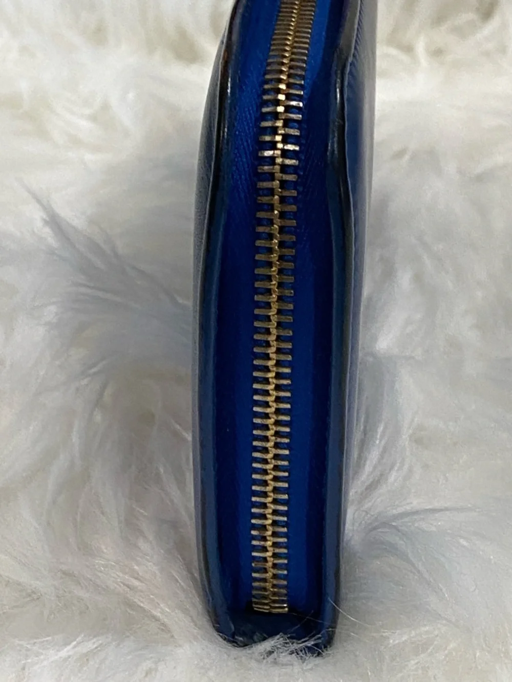 Saint Laurent Cobalt Blue Smooth Leather Zip-Around Wallet - Picture 4 of 9